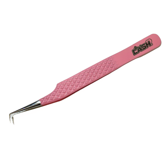 Pink & Silver 90* Angled tweezers