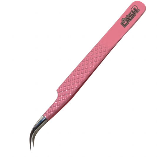 Pink & Silver Curved Tweezers