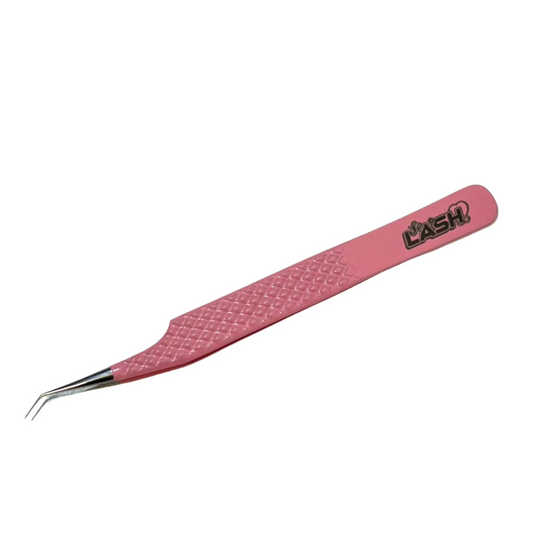 Pink & Silver Angled tweezers